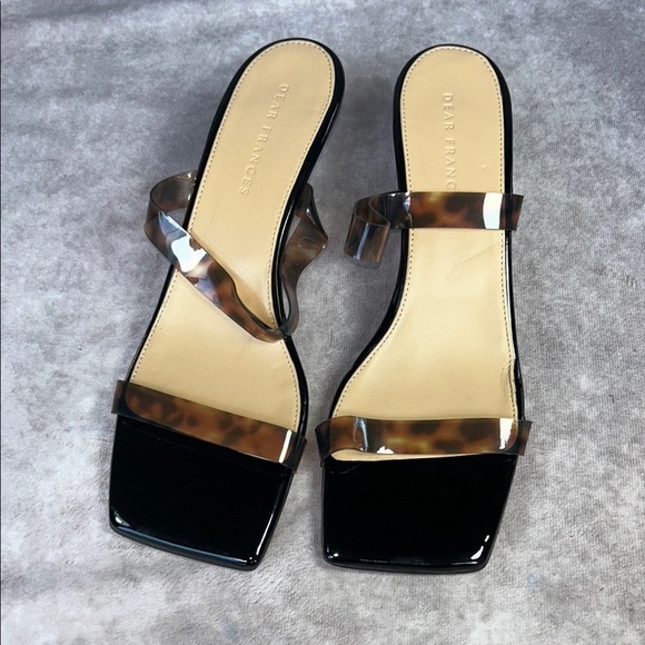 GUC Dear Frances Black Brown Tortoise Shell Rain Sandal EU 40 - Picture 4 of 15